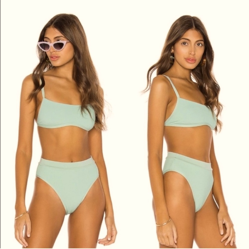 L Space Bikini Set | Gemma Top and Highwaisted Bitsy Cut Bottom in Sea Foam